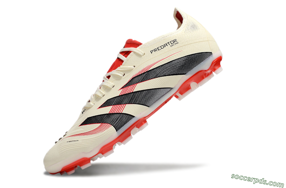 Adidas Predator 25+ Elite AG Low-Tops Football Boots - Beige/Red/Black 5
