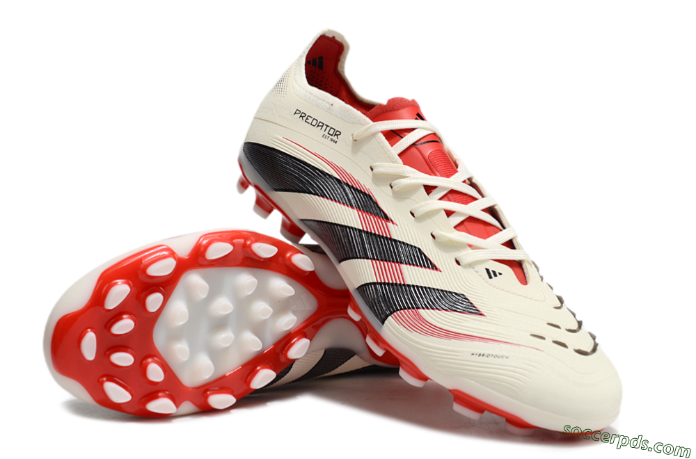 Adidas Predator 25+ Elite AG Low-Tops Football Boots - Beige/Red/Black 3