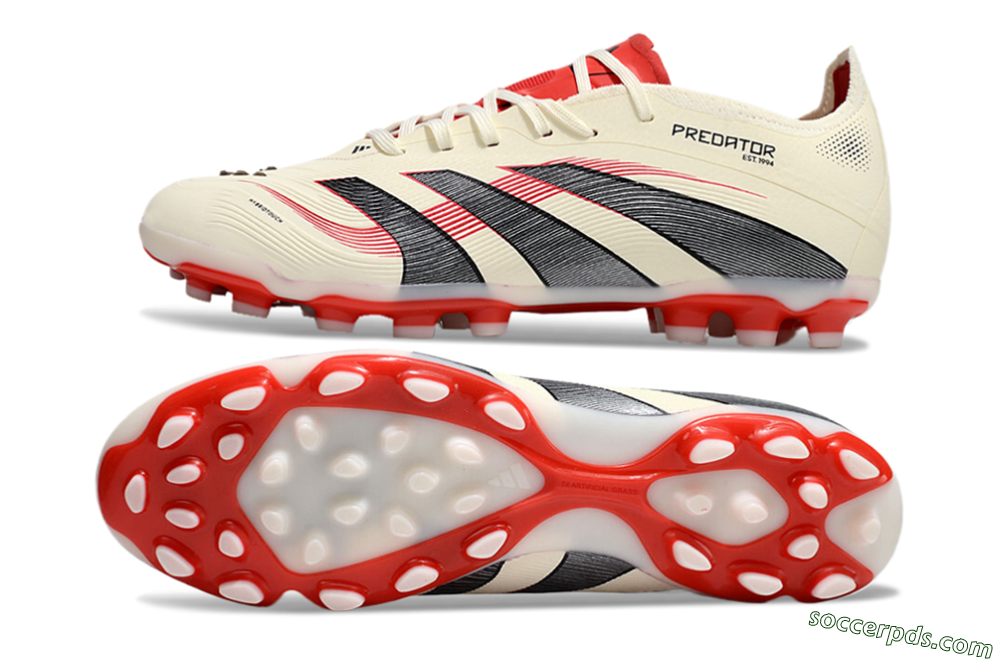 Adidas Predator 25+ Elite AG Low-Tops Football Boots - Beige/Red/Black 0