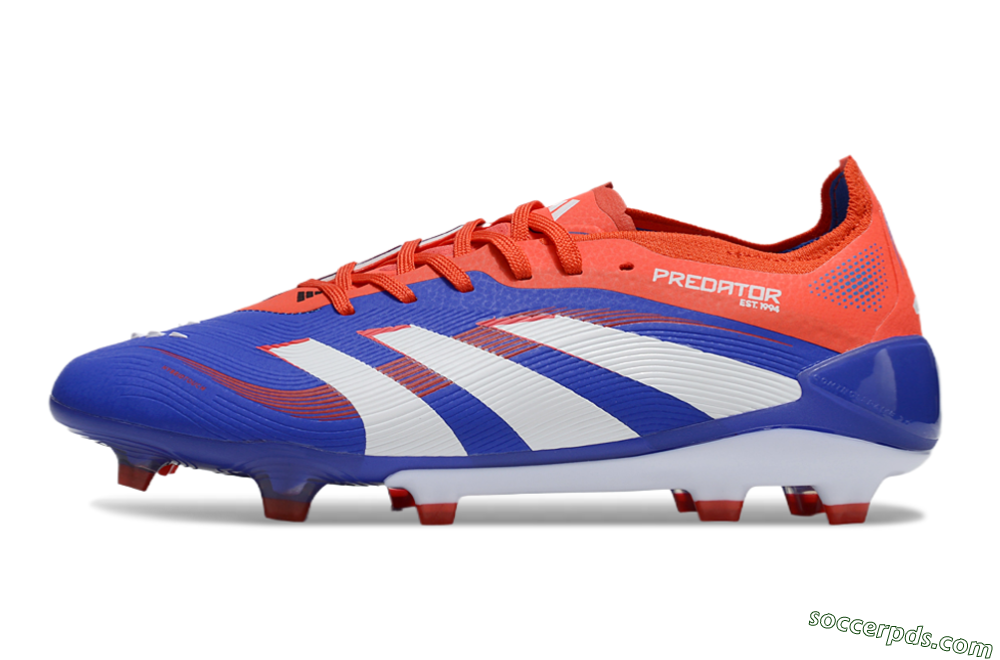 Adidas Predator 25 Elite FG Low-Tops Football Boots - Blue/White/Red 2