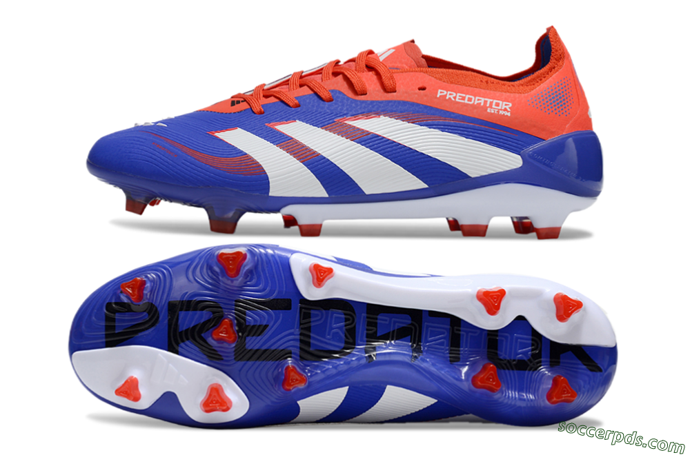 Adidas Predator 25 Elite FG Low-Tops Football Boots - Blue/White/Red 0