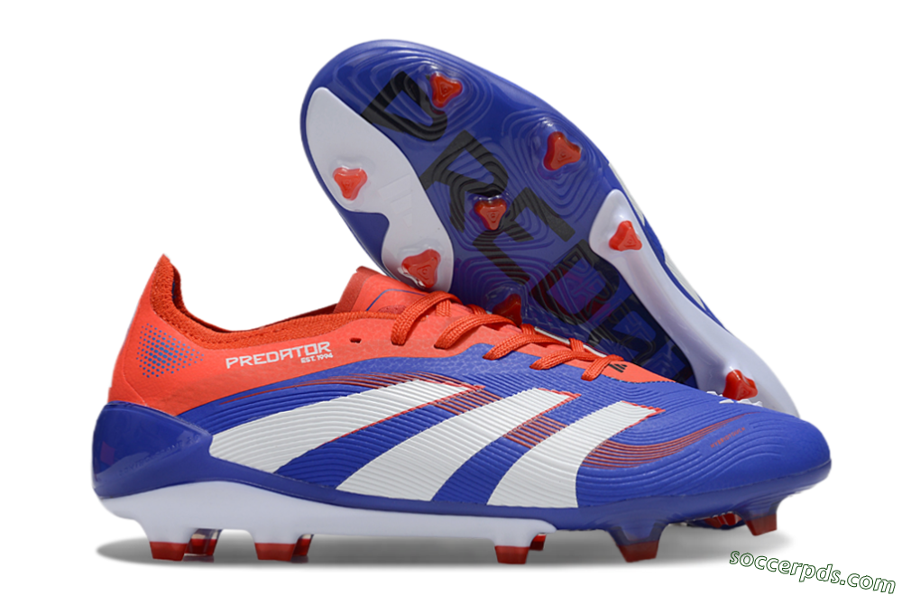 Adidas Predator 25 Elite FG Low-Tops Football Boots - Blue/White/Red 1