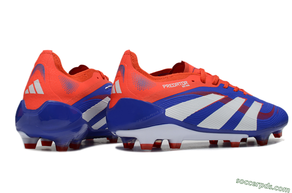 Adidas Predator 25 Elite FG Low-Tops Football Boots - Blue/White/Red 6