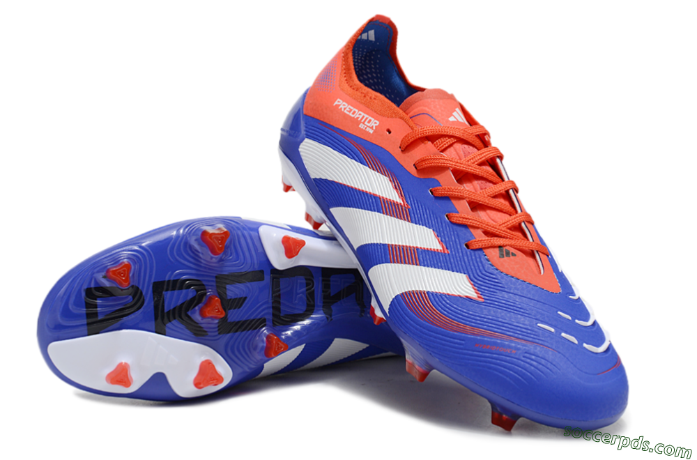Adidas Predator 25 Elite FG Low-Tops Football Boots - Blue/White/Red 3