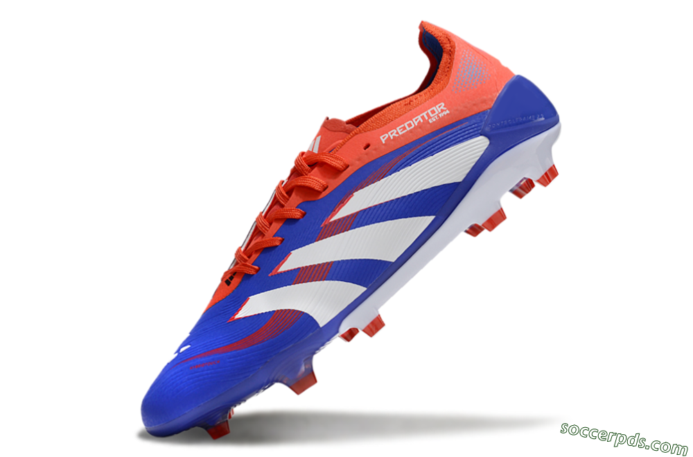 Adidas Predator 25 Elite FG Low-Tops Football Boots - Blue/White/Red 5