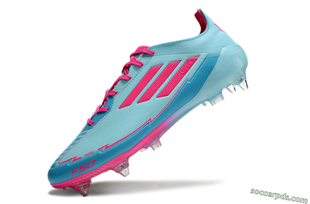 Messi x Adidas F50 Elite SG Low-Tops Football Boots - Jade/Blue/Red 5