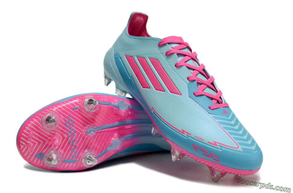 Messi x Adidas F50 Elite SG Low-Tops Football Boots - Jade/Blue/Red 3