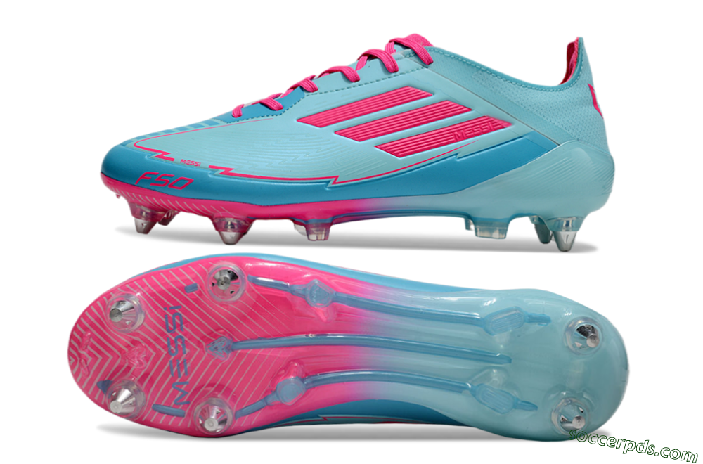 Messi x Adidas F50 Elite SG Low-Tops Football Boots - Jade/Blue/Red 0