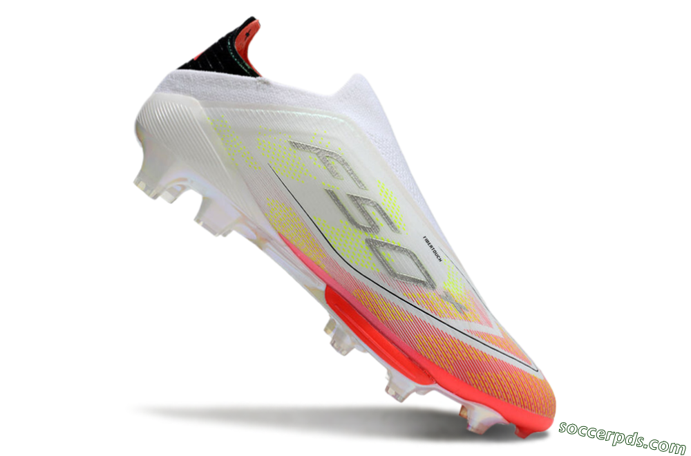 Adidas F50 Elite Lightstrike Laceless FG Low-Tops Football Boots - White/Red/Yellow 4