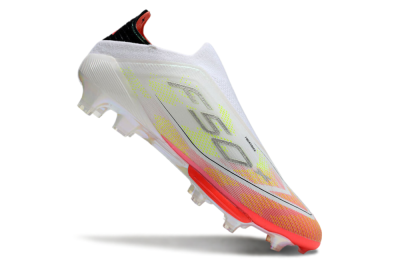 Adidas F50 Elite Lightstrike Laceless FG Low-Tops Football Boots - White/Red/Yellow