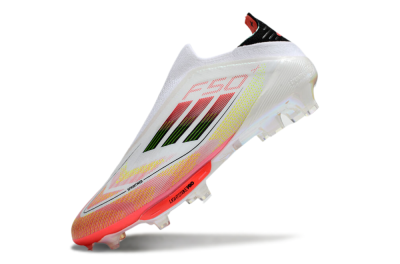 Adidas F50 Elite Lightstrike Laceless FG Low-Tops Football Boots - White/Red/Yellow