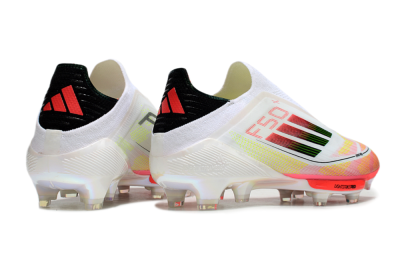 Adidas F50 Elite Lightstrike Laceless FG Low-Tops Football Boots - White/Red/Yellow
