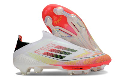 Adidas F50 Elite Lightstrike Laceless FG Low-Tops Football Boots - White/Red/Yellow