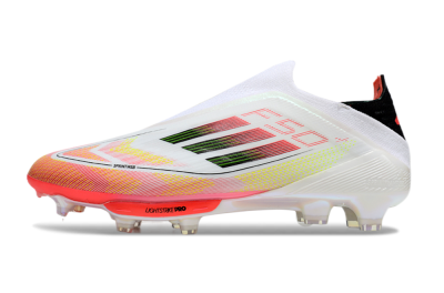 Adidas F50 Elite Lightstrike Laceless FG Low-Tops Football Boots - White/Red/Yellow