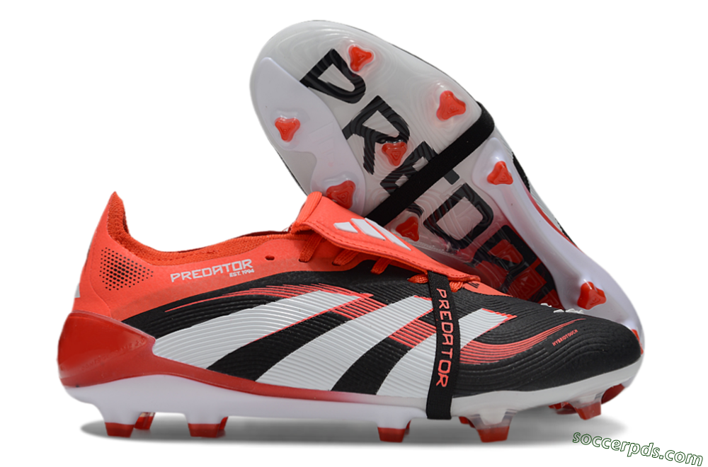 Adidas Predator Elite 25 Foldover Tongue FG Low-Tops Football Boots - Black/White/Red 1