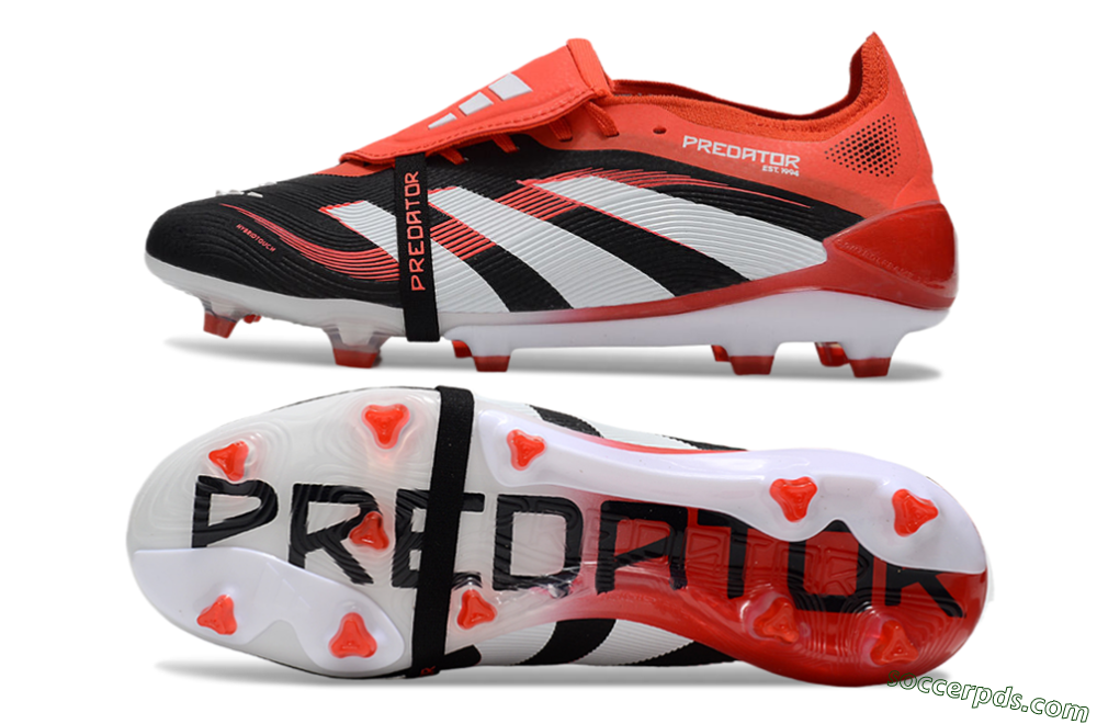 Adidas Predator Elite 25 Foldover Tongue FG Low-Tops Football Boots - Black/White/Red 0