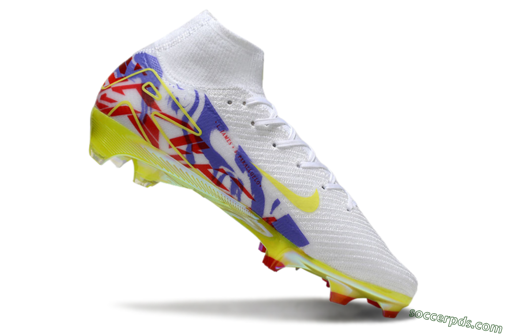 Nike Air Zoom Mercurial Superfly 10 Elite FG High-Tops Football Boots - White/Purple/Yellow/Red 4