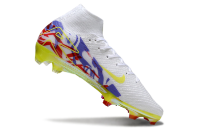 Nike Air Zoom Mercurial Superfly 10 Elite FG High-Tops Football Boots - White/Purple/Yellow/Red