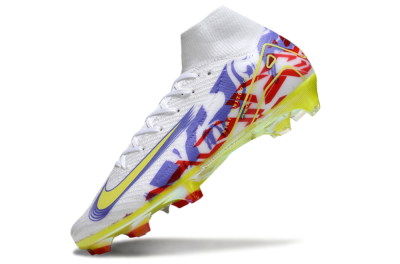 Nike Air Zoom Mercurial Superfly 10 Elite FG High-Tops Football Boots - White/Purple/Yellow/Red