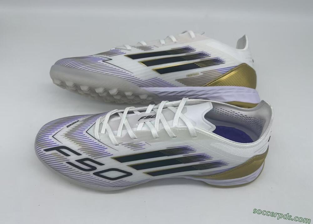 Adidas F50 Pro TF Low-Tops Football Shoes - White/Black/Yellow