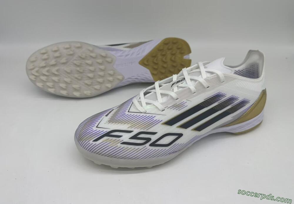 Adidas F50 Pro TF Low-Tops Football Shoes - White/Black/Yellow