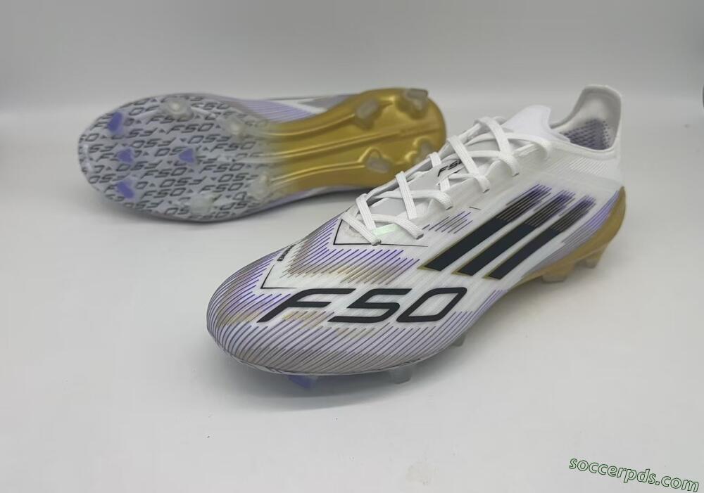 Adidas F50 Elite FG Low-Tops Football Boots - White/Black/Yellow