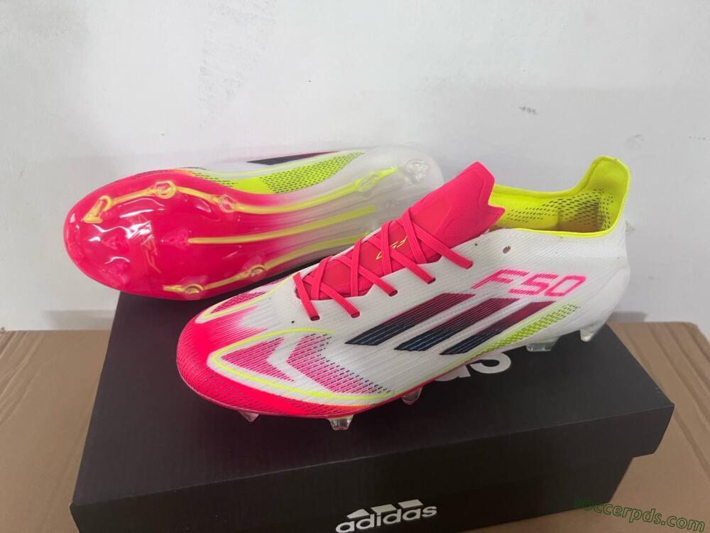 Adidas F50 Elite FG Low-Tops Football Boots - White/Red/Yellow