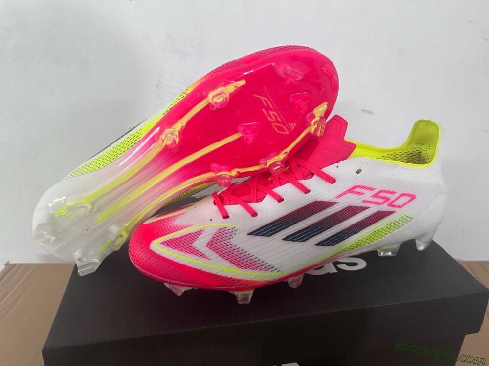 Adidas F50 Elite FG Low-Tops Football Boots - White/Red/Yellow