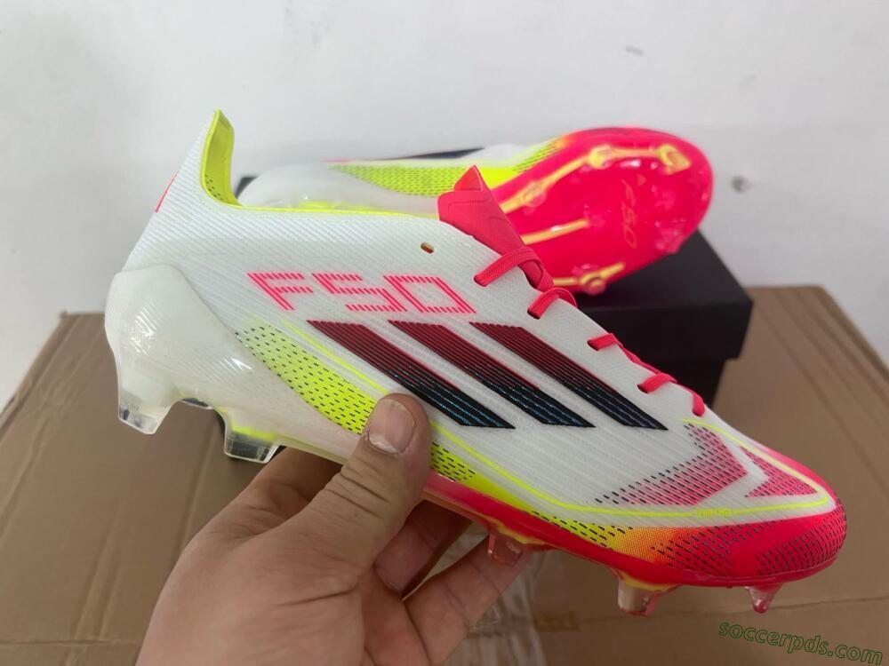 Adidas F50 Elite FG Low-Tops Football Boots - White/Red/Yellow