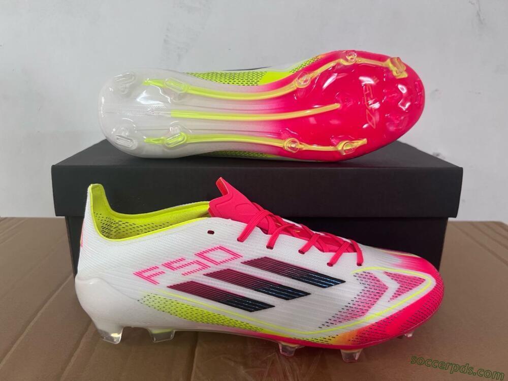 Adidas F50 Elite FG Low-Tops Football Boots - White/Red/Yellow