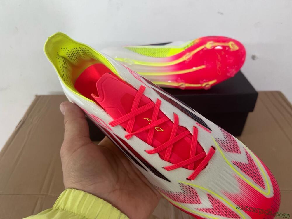 Adidas F50 Elite FG Low-Tops Football Boots - White/Red/Yellow