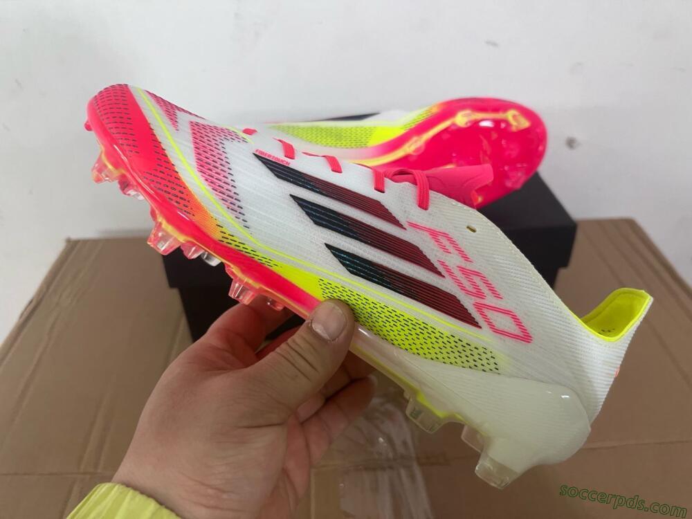 Adidas F50 Elite FG Low-Tops Football Boots - White/Red/Yellow