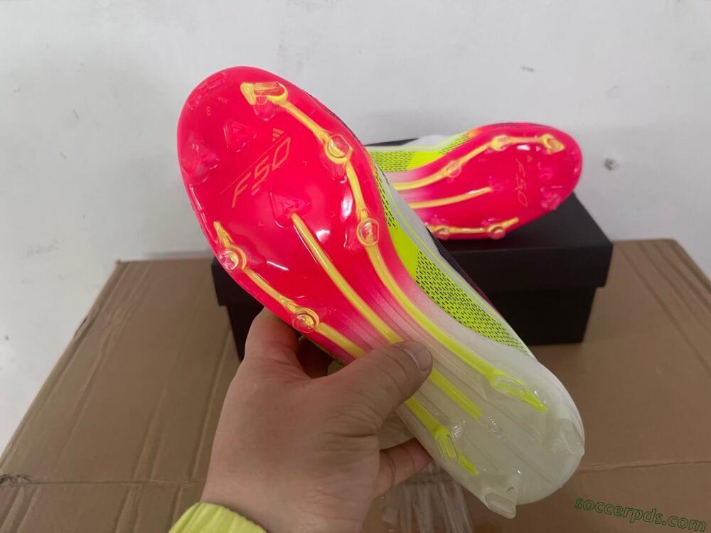 Adidas F50 Elite FG Low-Tops Football Boots - White/Red/Yellow