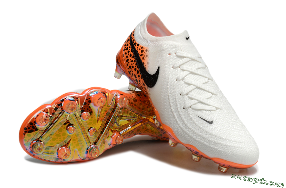 Nike Phantom Luna Elite AG Low-Tops Football Boots - White/Orange/Black 3