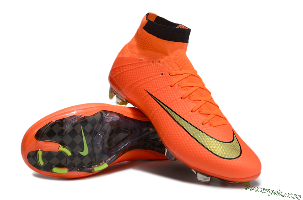 Nike Mercurial Superfly 4 CR7 FG High-Tops Football Boots - Orange/Yellow/Black 3