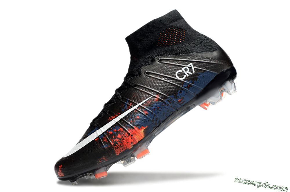 Nike Mercurial Superfly 4 CR7 FG High-Tops Football Boots - Black/White/Red 5