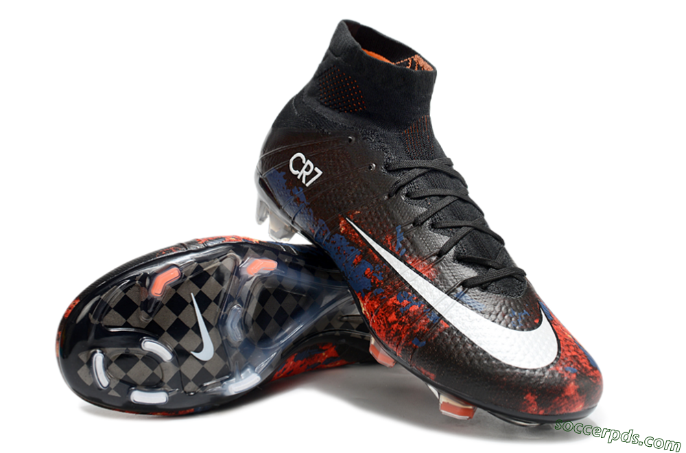 Nike Mercurial Superfly 4 CR7 FG High-Tops Football Boots - Black/White/Red 3