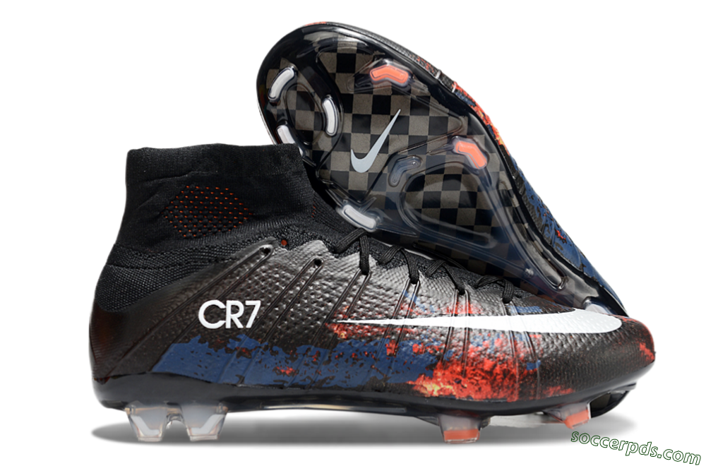 Nike Mercurial Superfly 4 CR7 FG High-Tops Football Boots - Black/White/Red 1