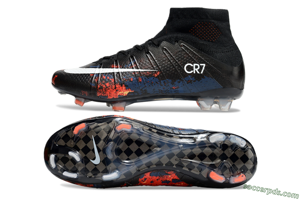 Nike Mercurial Superfly 4 CR7 FG High-Tops Football Boots - Black/White/Red 0