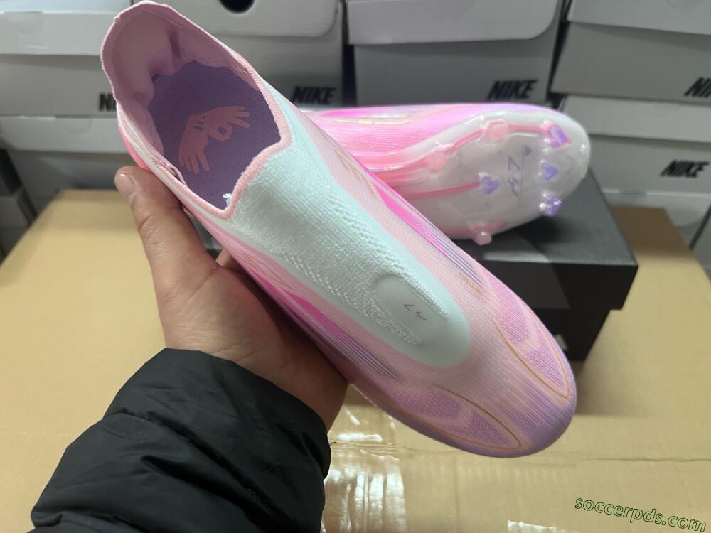 Adidas F50 Elite Laceless FG Low-Tops Football Boots - White/Pink/Gold