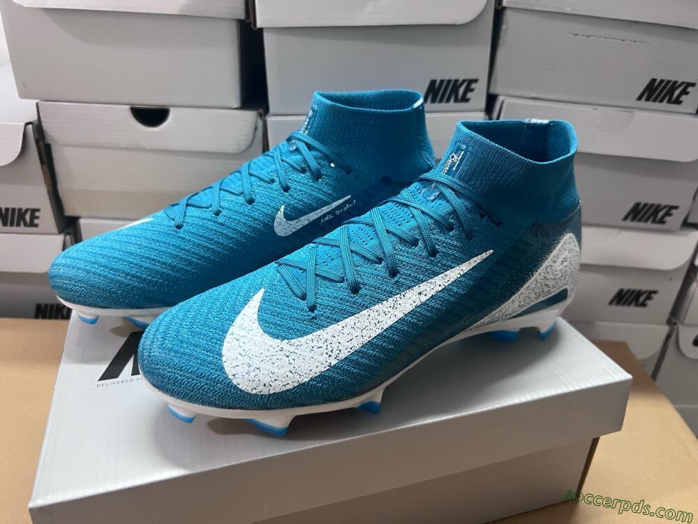 Nike Air Zoom Mercurial Superfly 10 Elite FG High-Tops Football Boots - Blue/White/Gold