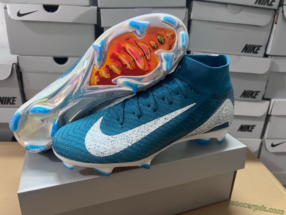 Nike Air Zoom Mercurial Superfly 10 Elite FG High-Tops Football Boots - Blue/White/Gold