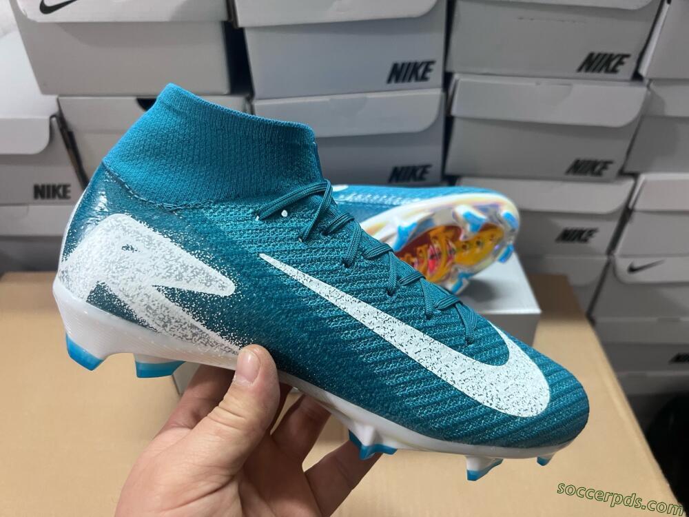 Nike Air Zoom Mercurial Superfly 10 Elite FG High-Tops Football Boots - Blue/White/Gold