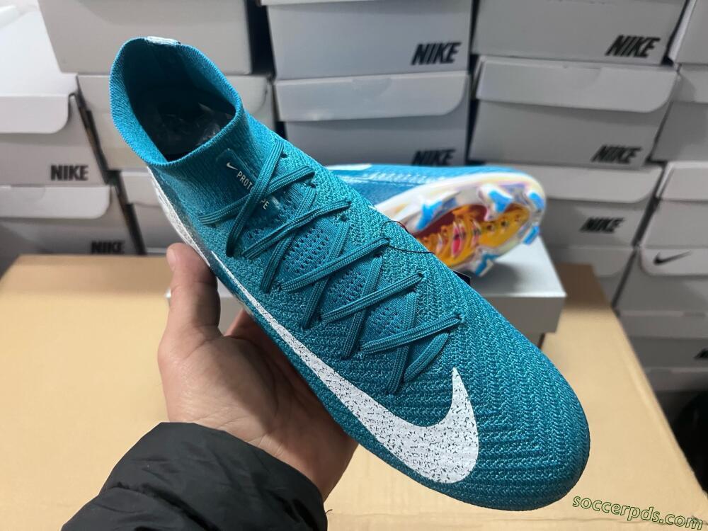 Nike Air Zoom Mercurial Superfly 10 Elite FG High-Tops Football Boots - Blue/White/Gold