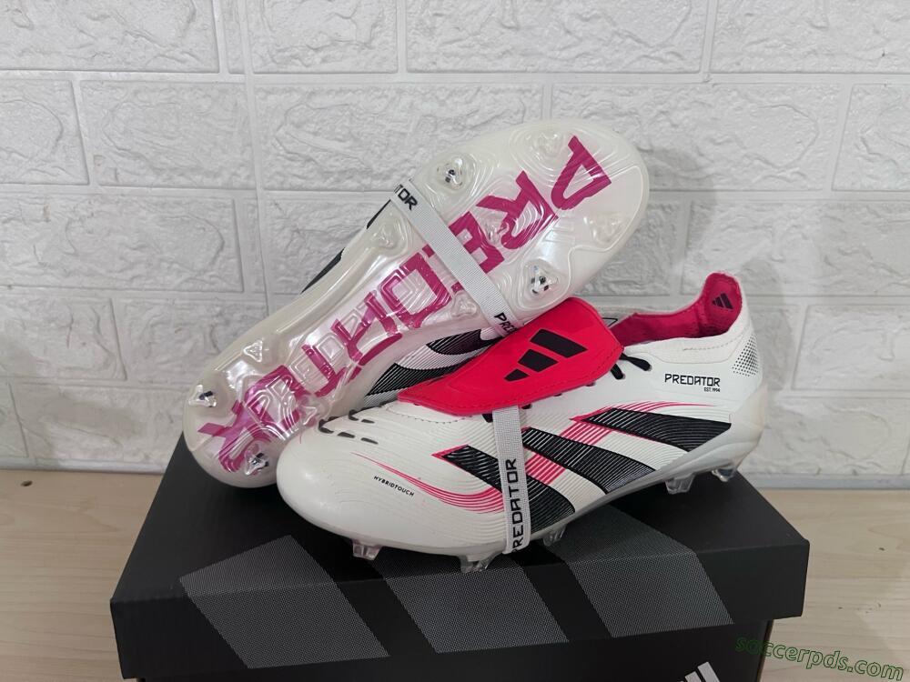 Adidas Predator Elite Foldover Tongue FG Low-Tops Football Boots - Beige/Black/Red