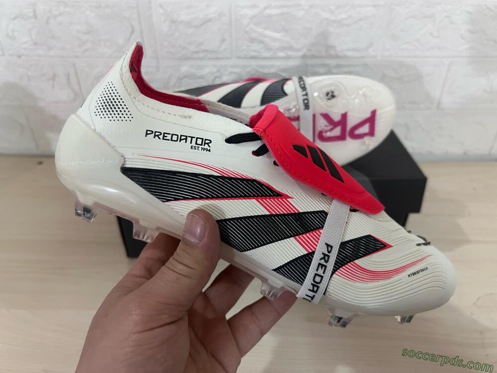 Adidas Predator Elite Foldover Tongue FG Low-Tops Football Boots - Beige/Black/Red