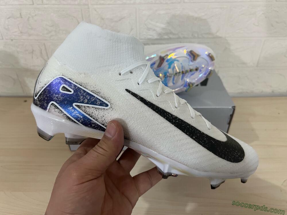 Nike Air Zoom Mercurial Superfly 10 Elite FG High-Tops Football Boots - White/Black/Blue