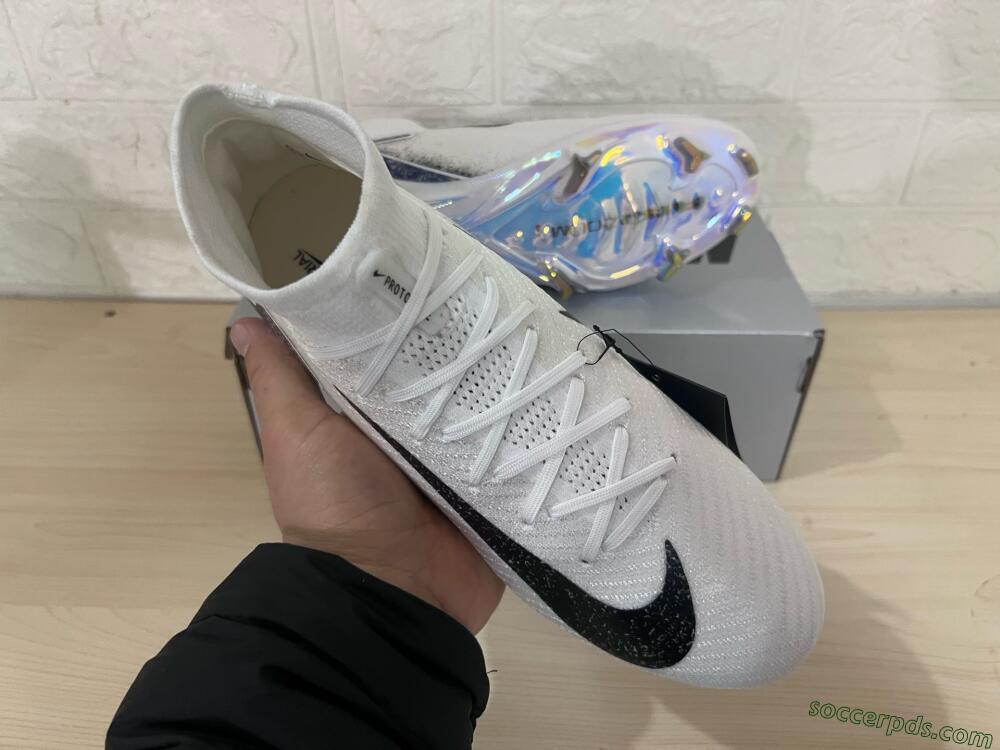 Nike Air Zoom Mercurial Superfly 10 Elite FG High-Tops Football Boots - White/Black/Blue