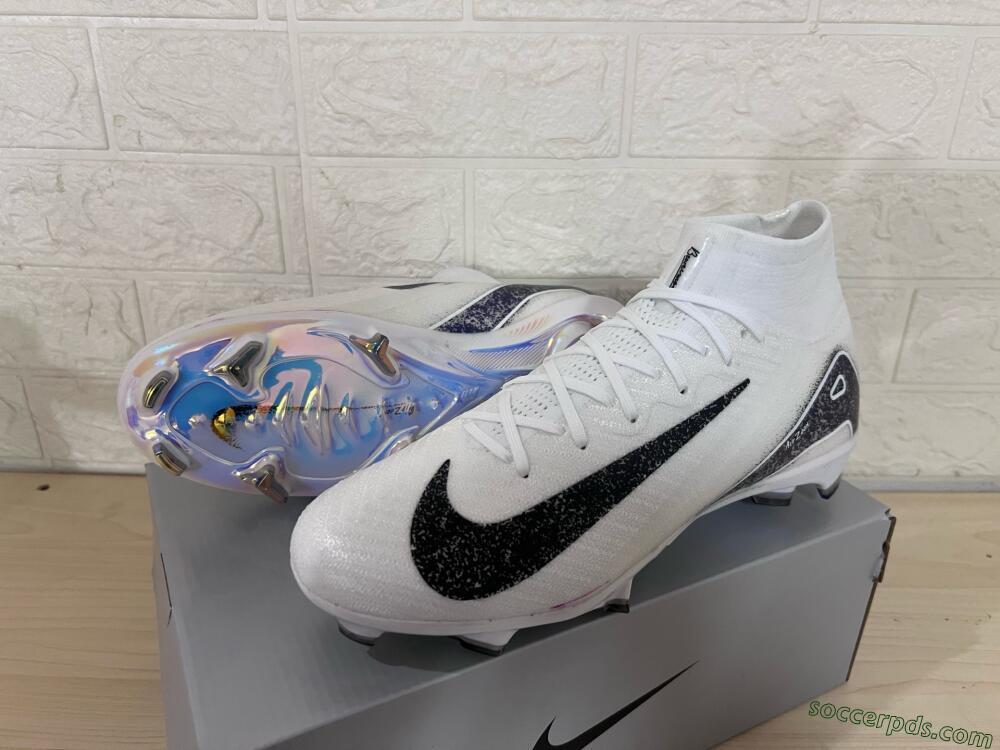 Nike Air Zoom Mercurial Superfly 10 Elite FG High-Tops Football Boots - White/Black/Blue