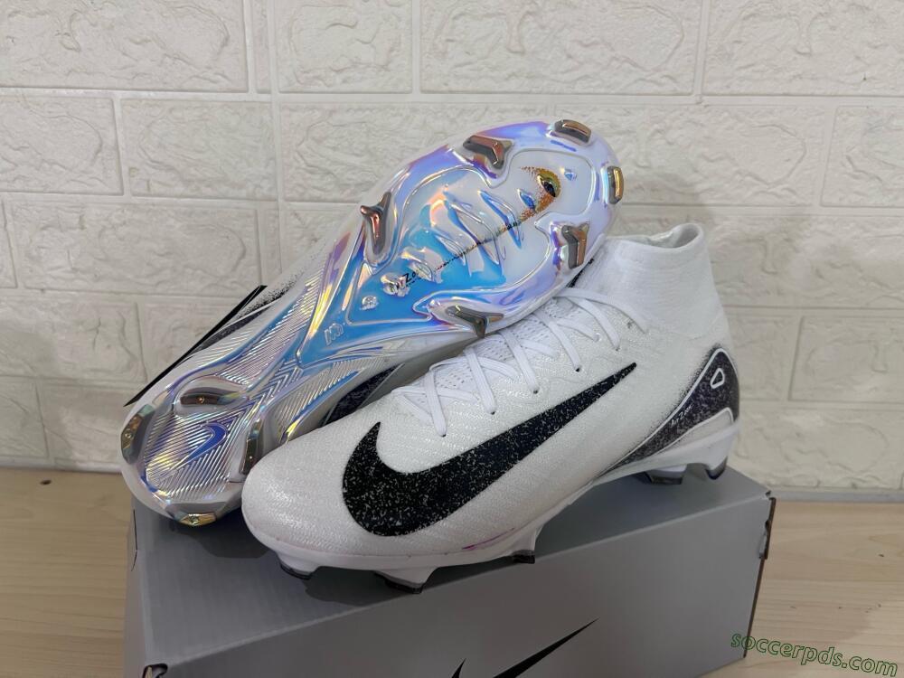 Nike Air Zoom Mercurial Superfly 10 Elite FG High-Tops Football Boots - White/Black/Blue